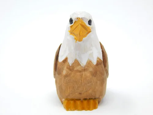 Miniatura 4 de Selsela Adorno de madera de águila calva, figura de pájaro colgante de madera tallada a mano, decoración patriótica, escultura de vida silvestre