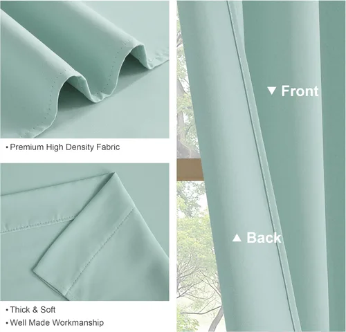 Miniatura 8 de PONY DANCE - Cortinas opacas pequeñas azul aguamarina para cocina, sobre fregadero, para caravana, con aislamiento térmico y bolsillo para barra, 2