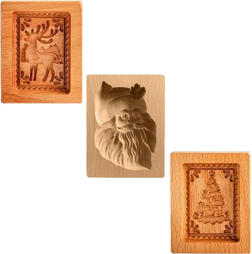 Miniatura 17 de Molde de Galletas de Madera, Molde de Horneado 3D, Herramienta de Decoración de Gravura para Artesanía, Adecuado para Halloween, Acción de Gracias