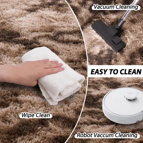 Miniatura 141 de Alfombras de área de 8x10 para sala de estar, alfombra shaggy grande ultra suave y esponjosa para dormitorio, alfombras de felpa mullida Blanco crema
