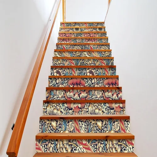 Miniatura 10 de Brebasf - Calcomanías decorativas abstractas de William Morris, diseño de damasco floral de jardín rústico de primavera para interiores