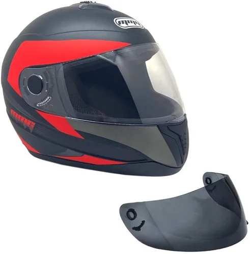 Miniatura 8 de MMG El casco integral para motocicleta DOT Street Legal viene con escudo transparente y protector ahumado de repuesto (MGAH26) (negro mate, mediano)