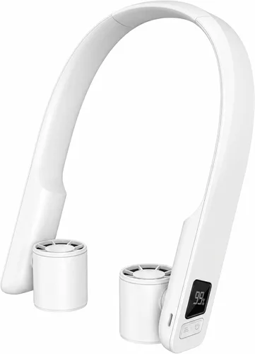 Miniatura 8 de FrSara Portable Neck Fan that Blows Cold Air Rechargeable, Personal Battery Powered Cooling Device with USB TYPE-C, LED Display, Light, 3-Speed