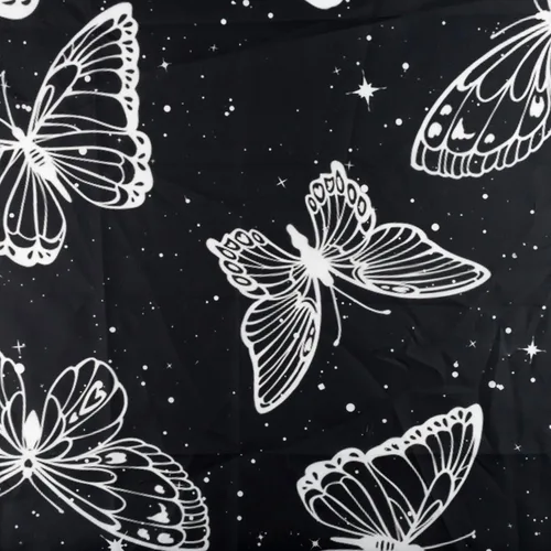 Miniatura 7 de HVEST Tapiz espacial de mariposa en galaxia para dormitorio, cielo estrellado blanco y negro para colgar en la pared para sala de estar, decoración