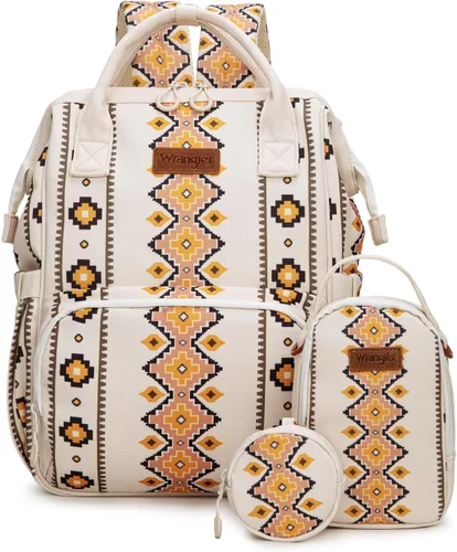 Miniatura 12 de Montana West Wrangler Callie Mochila de Pañales con Estuche para Chupete, Bolsa para Biberón, Conjunto de Bolsa de Viaje Multifuncional para Bebé