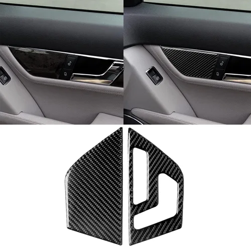 Miniatura 22 de para Mercedes-Benz Clase C W204 2011-2013 Real Cubierta de Panel de Fibra de Carbono Suave para Aire Acondicionado, Adhesivo de Marco de Panel