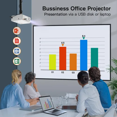 Miniatura 6 de Auking 3000ANSI 4K Outdoor Projector with WiFi and Bluetooth, 6D/4P Keystone, 50% Zoom, 300" Movie Projector for Laptop/HDMI/USB/TV Box/Android/iOS