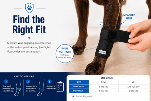 Miniatura 2 de Labra Soporte de pierna delantera para perro, envoltura de compresión con correas ajustables, muñequera para perro para apoyo, manga para piernas