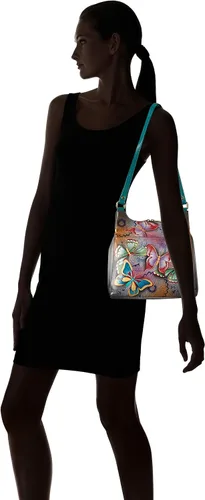 Miniatura 8 de Anna by Anuschka Obra de arte original pintada a mano, cuero auténtico, cartera de triple compartimento