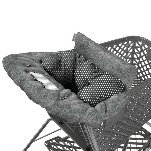 Miniatura 2 de Funda de verano 2 en 1 para carrito de compras (gris jaspeado) y funda para silla alta con posicionador de asiento extraíble, correa, soporte