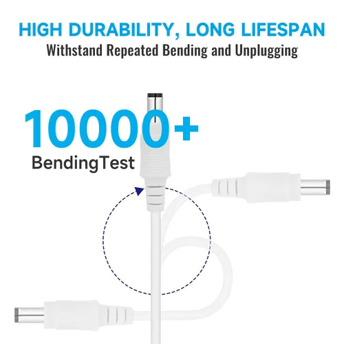 Miniatura 4 de Paquete de 2 cables de extensión de alimentación de 33 pies, 2 cables de extensión de alimentación DC 12V 0.083 in x 0.217 in, compatibles