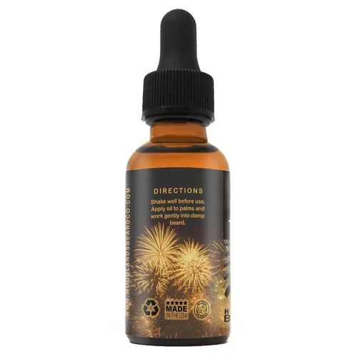 Miniatura 3 de Aceite para barba Happy New Year perfumado con pachulí, vainilla, naranja dulce e incienso (1 oz.)