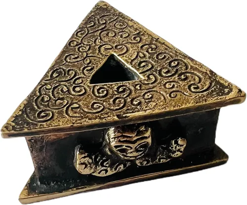 Miniatura 3 de Hecho a mano, 3 Metal Triple Cara Phurba Ritual Daga Aka Kila Tibetano Vajra Dorge Feng Shui amuleto de latón demonio Maja Vintage Phurba con soporte