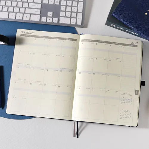 Miniatura 7 de Planificador 2026 – Planificador semanal y mensual 2026, enero 2026 – diciembre 2026, 8.5" x 11", soporte para bolígrafo, calcomanías de calendario
