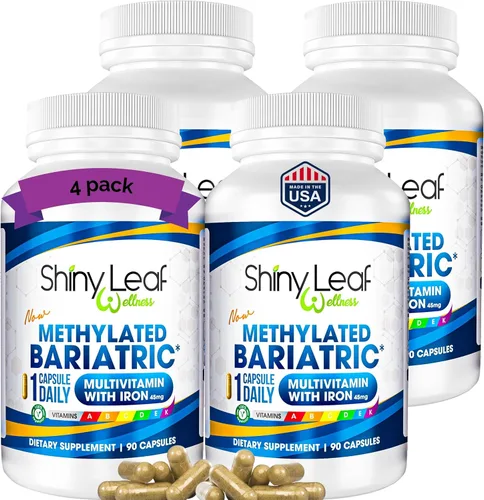 Miniatura 10 de Shiny Leaf Multivitamínico bariátrico metilado con hierro 45 mg – Cápsula una vez al día, fabricado en Estados Unidos, vitaminas bariátricas