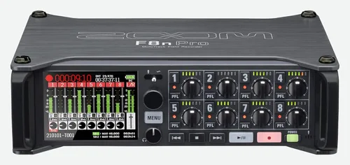 Zoom F8n Pro Field Recorder/Mixer para cineastas y músicos con 8 entradas XLR/TRS, preamplificadores de calidad profesional, 10 canales de grabación
