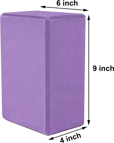 Miniatura 2 de Muka Paquete de 4 bloques de yoga de 4 x 6 x 9 pulgadas, ladrillo de yoga de espuma EVA de alta densidad para meditación, pilates Negro