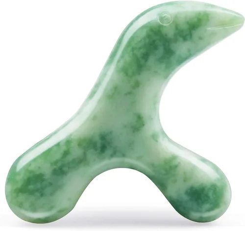 Herramienta de masaje de punto de activación de tejido profundo, piedra de raspado de acupuntura de jade natural Gua Sha, masajeador de punto de