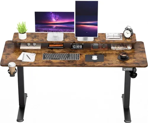 Miniatura 27 de Furmax Escritorio eléctrico de pie de 45 x 24 pulgadas, escritorio de pie para sentarse, altura ajustable, escritorio de oficina en casa con memoria