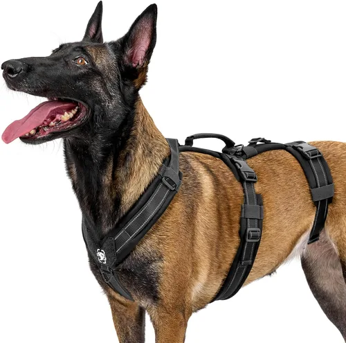 Miniatura 14 de OneTigris - Arnés para perro, chaleco para perro con acolchado suave sin tirones, nylon táctico ajustable duradero de alta resistencia para perros
