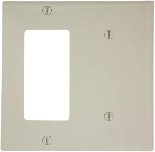 Miniatura 4 de Leviton Decora/ICFT - Placa de pared para combinación de dispositivos de 2 unidades, 1 blanco, tamaño estándar, 80708