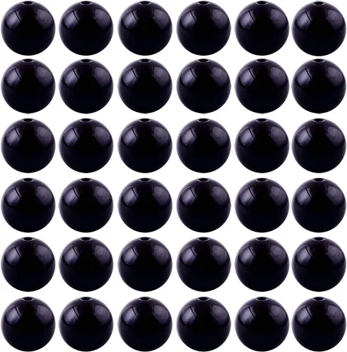 Cuentas de piedra natural, 100 cuentas redondas de obsidiana negra de 0.315 pulgadas (0.315 in), cuentas sueltas de piedra auténtica, tamaño de