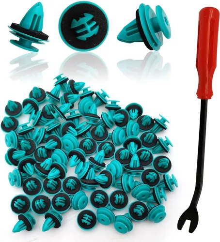 Miniatura 6 de 100 piezas de clips de retención tipo empuje de nylon para cubierta del motor, protección contra salpicaduras del parachoques, forro