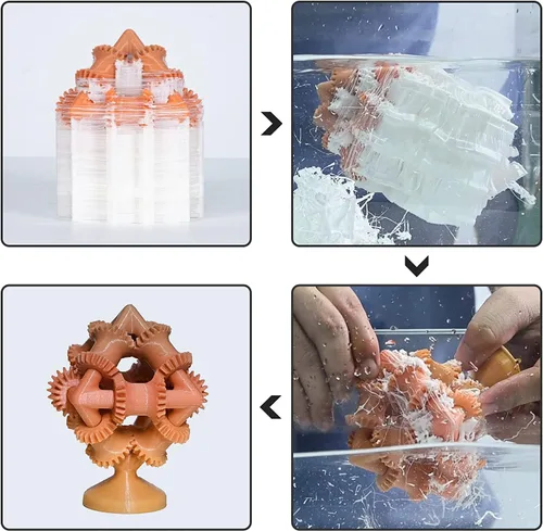 Miniatura 5 de Filamento PVA, soporte soluble en agua para impresora 3D de 1,75 mm, bobina de 0,5 kg para impresoras 3D, natural