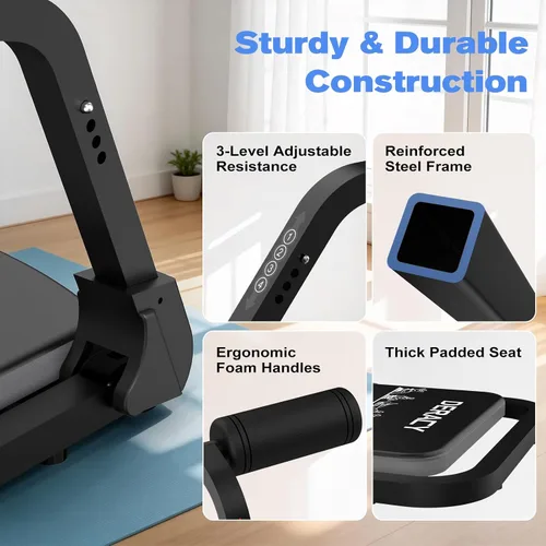Miniatura 4 de DERACY Equipo de ejercicio para sentarse, máquina de abdominales ajustable, máquina multifuncional para sentarse, equipo de entrenamiento abdominal