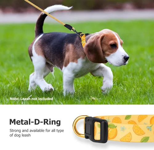 Miniatura 5 de Collar de perro hecho a mano para perros pequeños, medianos y grandes, amarillo limón con colgante, collar de moda para otoño e invierno (Pequeño)