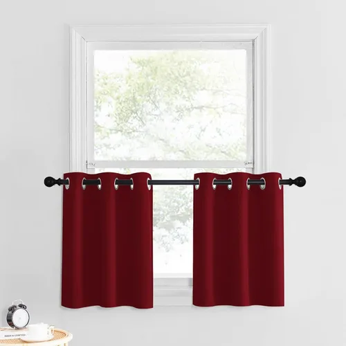 Miniatura 153 de NICETOWN Cortinas opacas de cocina para ventana sobre el fregadero, aislamiento térmico, decoración del hogar, pequeños niveles opacos con ojales