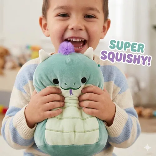 Miniatura 2 de Squishmallows Magtus el dragón de 10 pulgadas – Peluche oficial de Jazwares – Juego de Tronos, Casa del Dragón, Llama de hierro, juguete de peluche