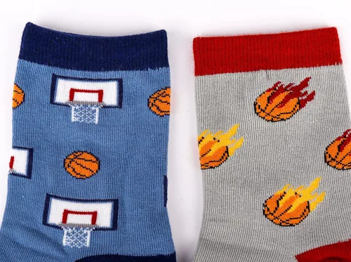 Miniatura 6 de Belloxis Calcetines deportivos divertidos de 5 piezas, diseño multideportivo (baloncesto, béisbol, fútbol, hockey), calcetines deportivos para niños