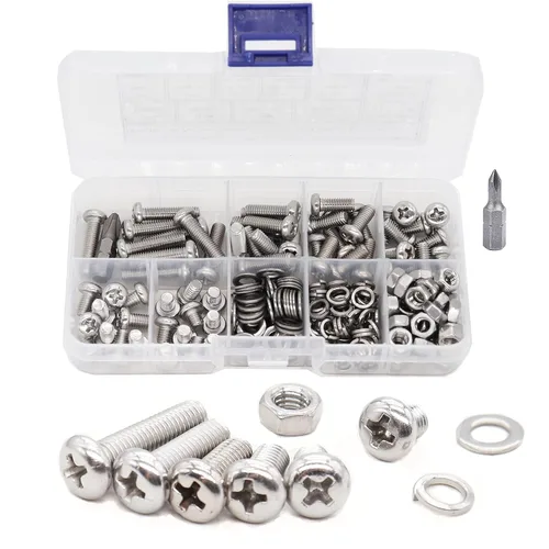 Miniatura 8 de cSeao 480 piezas M2 x 0.236 in / 0.315 in/ 0.394 in/ 0.472 in/ 0.630 in/ 0.787 in Tornillos de cabeza plana Phillips Tornillos métricos Tornillos