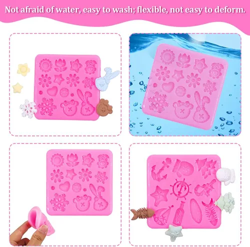 Miniatura 4 de Rolin Roly Molde de silicona para tartas de flores, molde de fondant de conejo, moldes de chocolate rosa, molde de arcilla polimérica, moldes