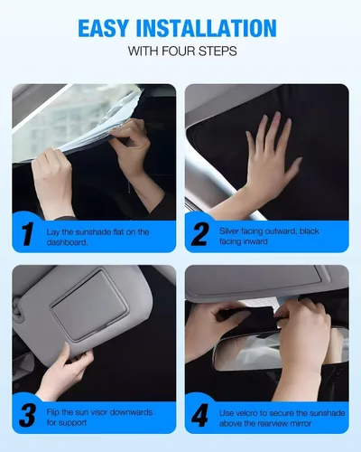 Miniatura 8 de Neverland Cubierta para parabrisas de automóvil, tela Oxford con revestimiento plateado de alta calidad, diseño plegable, protección UV para Honda