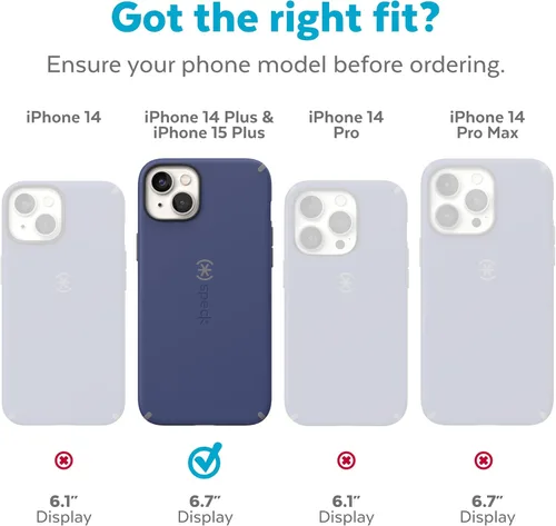Miniatura 2 de Speck - Funda transparente para iPhone 15 Plus y 14 Plus, delgada, construida para MagSafe, resistente a los arañazos y protección contra caídas