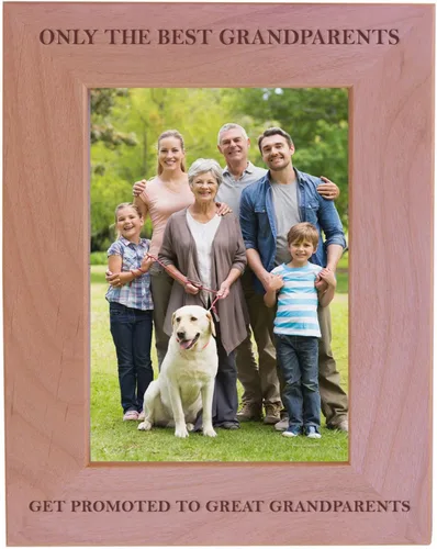 Miniatura 9 de CustomGiftsNow Only The Best Grandparents Get Promoted to bisabuelos. Marco de fotos de madera con capacidad para fotos de 4 x 6 pulgadas, gran
