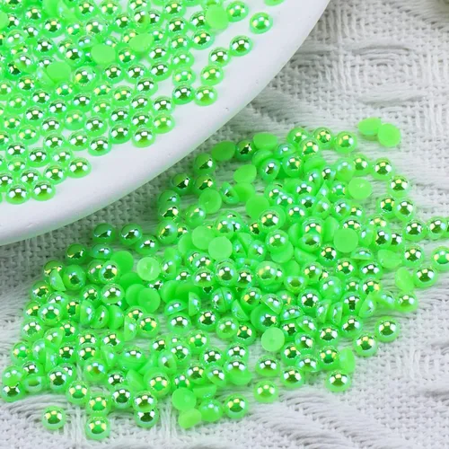 Miniatura 51 de 1500 PIEZAS 4mm Perlas Blancas de Media Parte Plana para Manualidades Joyería Álbum de Recortes Decoración de Uñas, Perlas de Parte Plana para Blanco