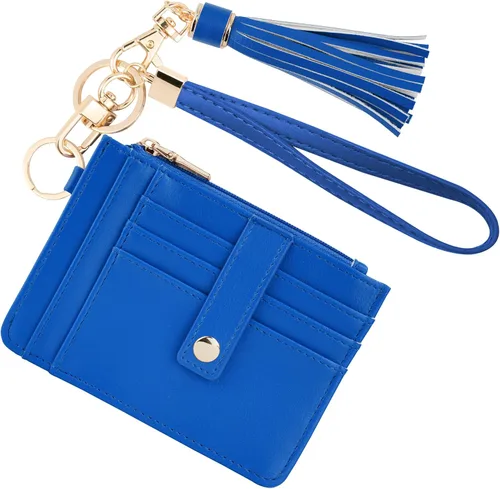 Miniatura 29 de KNGITRYI Billeteras pequeñas de pulsera para mujer RFID para tarjetas de crédito, cartera con llavero, cartera para tarjetas de crédito
