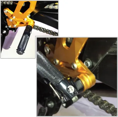 Miniatura 5 de 0.315 in Billet motocicleta plegable Rearsets reposapiés Estriberas Estriberas Pedal universal para YZF R1 R6 R125 R3 R25 MT07 MT-07 MT09 MT-09 FZ09