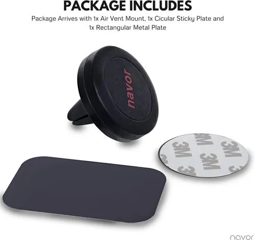 Miniatura 6 de Navor Soporte magnético universal para automóvil con ventilación de aire en color negro para iPhones y dispositivos Android