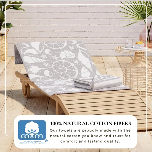 Miniatura 3 de Great Bay Home Toallas de Playa 100% Algodón Paquete de 2 Toallas de Piscina de 30 x 60" Azul Marino para Adultos y Niños Toallas Absorbentes