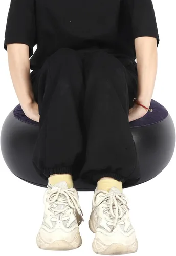Miniatura 2 de Silla inflable Health Gear, silla de aire redonda al aire libre, taburete inflable portátil de flocado, silla de aire, cojín reposapiés