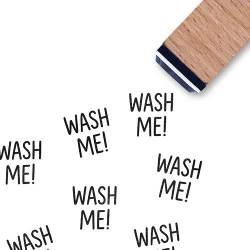 Wash me - Sello de goma de huevo, 3/5 pulgadas, pequeño mini sello para álbumes de recortes, planificador de tarjetas