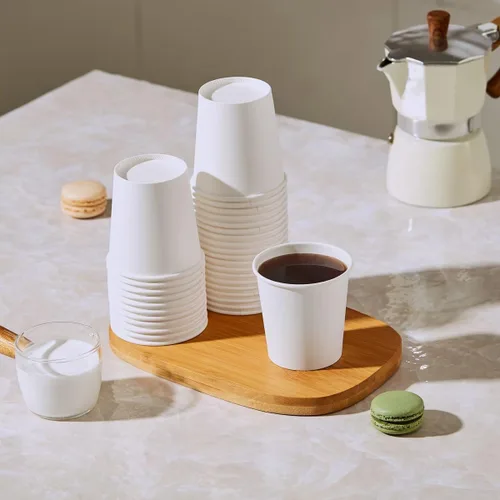 Miniatura 4 de JOLLY PARTY Paquete de 300 tazas de café de papel desechables de 8 onzas, tazas de bebida caliente/fría para agua, tazas de café de papel, tazas