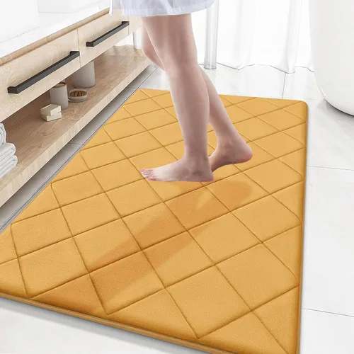 Miniatura 168 de OLANLY Tapete de baño de espuma viscoelástica de 24 x 16 pulgadas, ultra suave y absorbente, lavable a máquina, cómodo tapete de baño para suelo