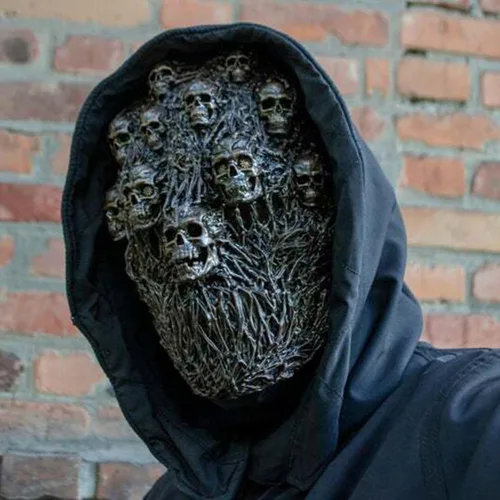 Miniatura 2 de Máscara de látex de demonio horrible para Halloween, payaso aterrador, accesorios de cosplay de payaso aterrador, máscara de zombi de llama