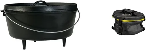 Miniatura 29 de Lodge Horno holandés de hierro fundido pre-sazonado de 8 cuartos de galón con tapa, asas duales, uso en el horno, en la estufa, en la parrilla