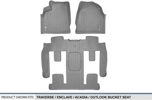 Miniatura 5 de SMARTLINER Juego de tapetes de piso de 2 filas compatibles con Buick Enclave 2008-2017 BMW (Alpina XB7) 2021-2021